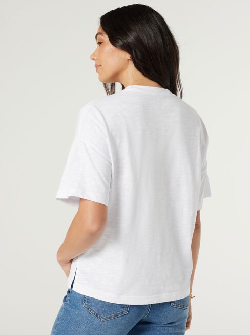 Relaxed Pocket Tee, White, hi-res