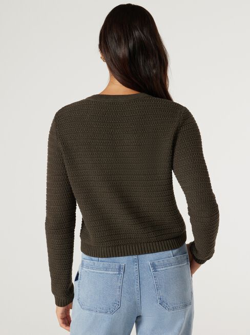 Megan Textured Cardigan, Green, hi-res