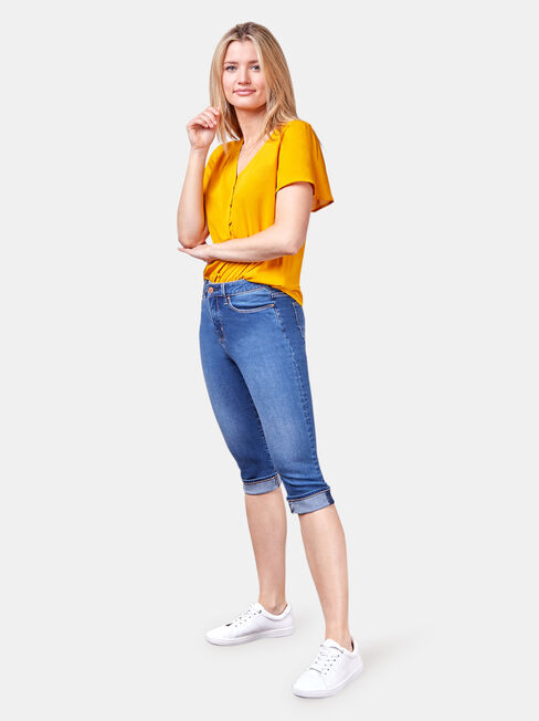 Tasha Button Down Shirt, Yellow, hi-res