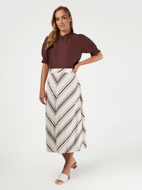 Effie Midi Skirt, Stripe, hi-res