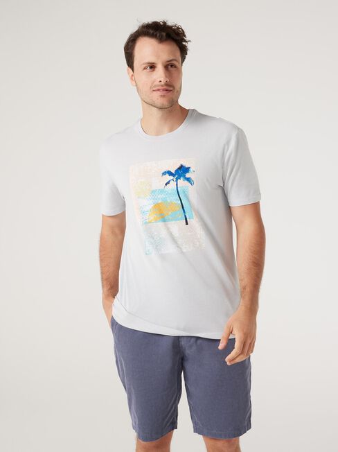 SS Rohan Print Crew Tee, Silver, hi-res