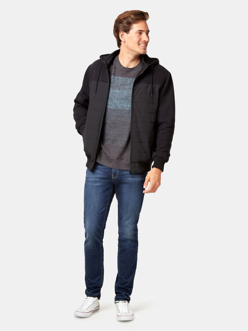 Frederick Zip Thru Hoodie, Black, hi-res