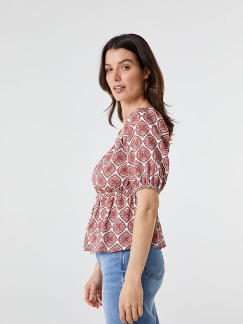 Zuri Structured Top, Print, hi-res