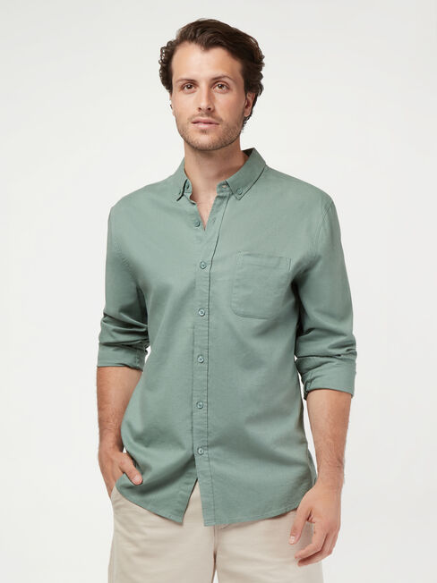 LS Brody Textured Shirt, Green, hi-res