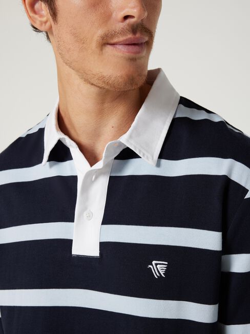 LS Rino Stripe Rugby Polo, Ink Multi Stripe, hi-res