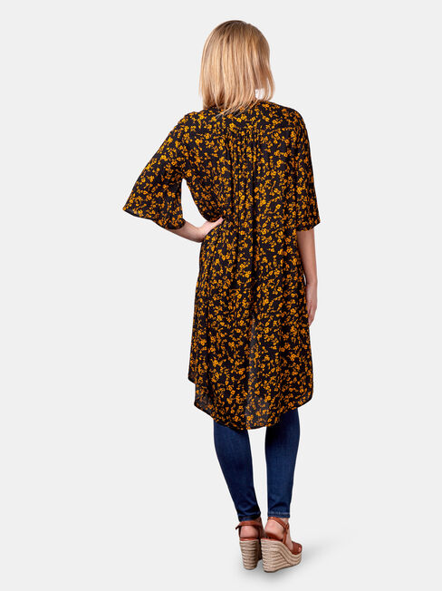 Monica Longline Kimono, Black, hi-res