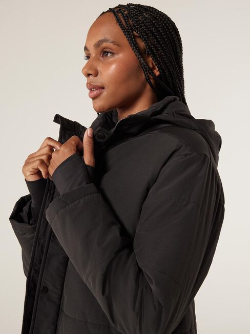 Lara Puffer Jacket, Black, hi-res