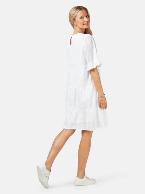 Julia Kaftan Dress, White, hi-res