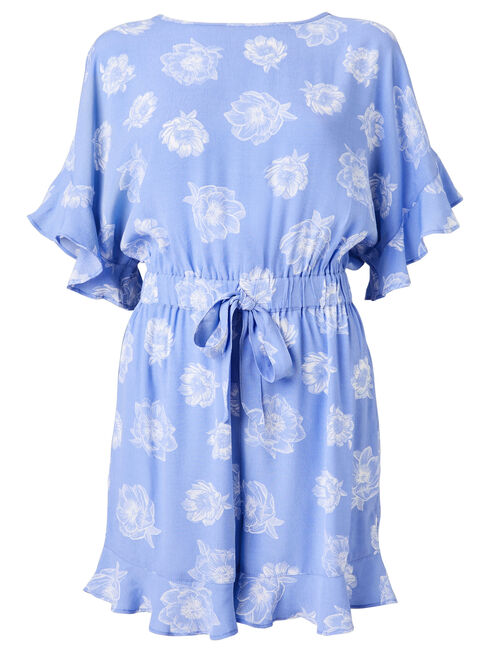 Lillian Shortsleeve Playsuit, Blue, hi-res