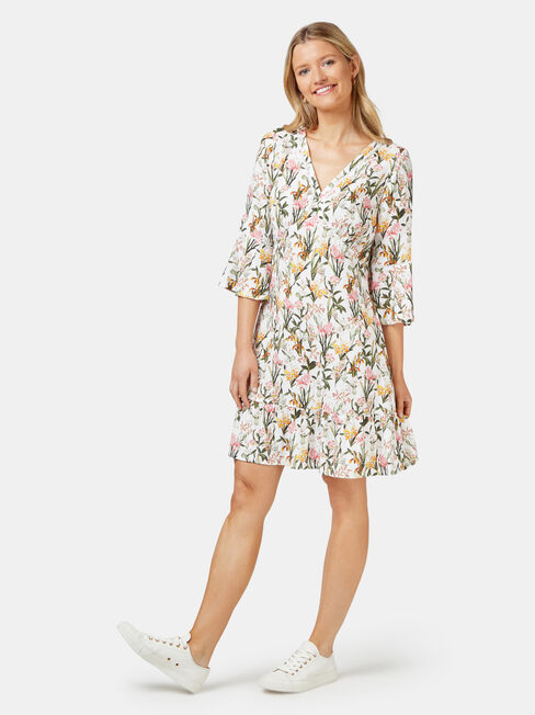 Molly Ladder Dress, White, hi-res