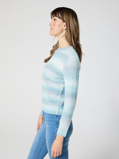 Kate Space Dye Pullover Knit, Blue Space dye, hi-res