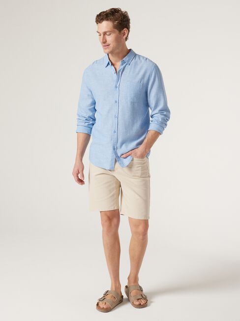 Brody Textured Long Sleeve Shirt, Blue, hi-res