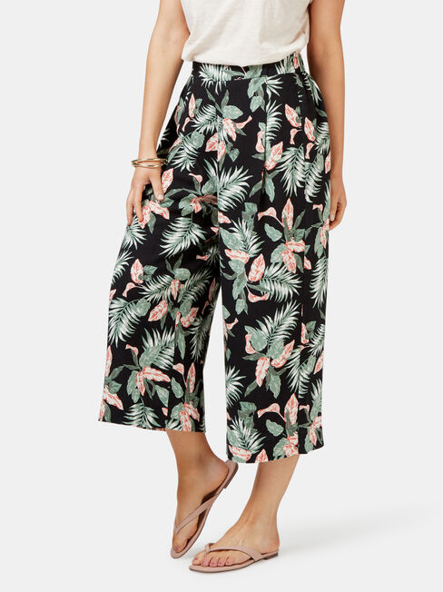 Naomi Wide Leg Crop Pant, Floral, hi-res