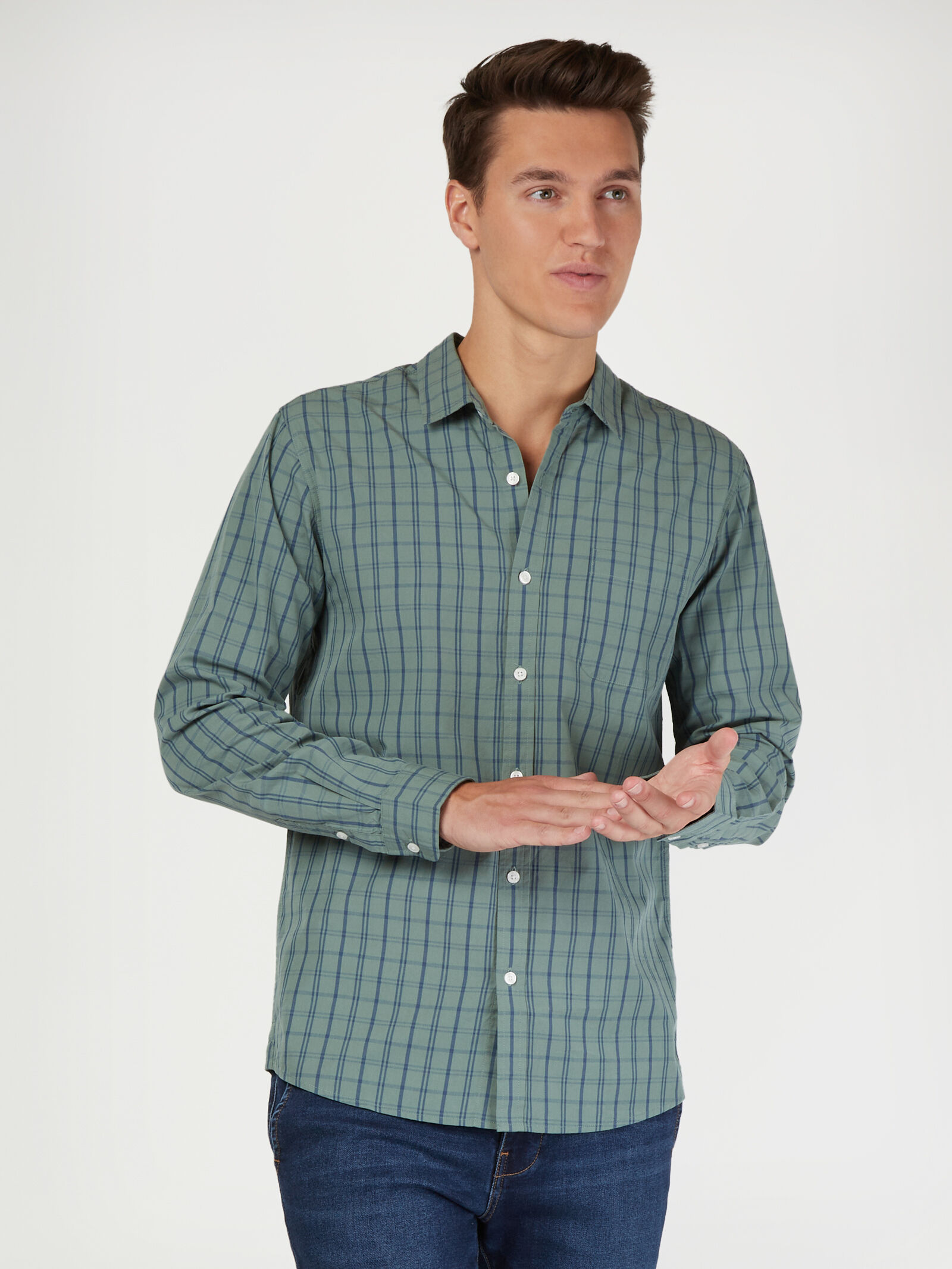LS Slate Check Shirt Jeanswest
