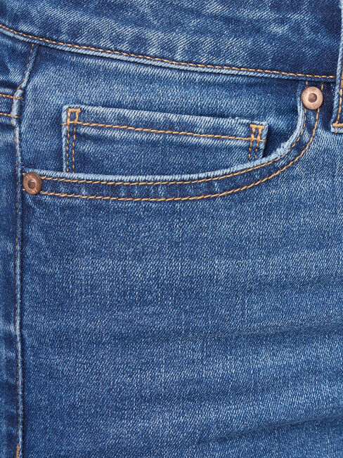 Ellie High Waisted Skinny 7/8 Jeans Bright Indigo, Mid Indigo, hi-res