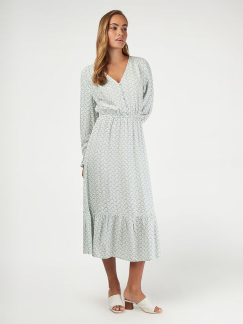 Scarlett Midi Dress, Green, hi-res
