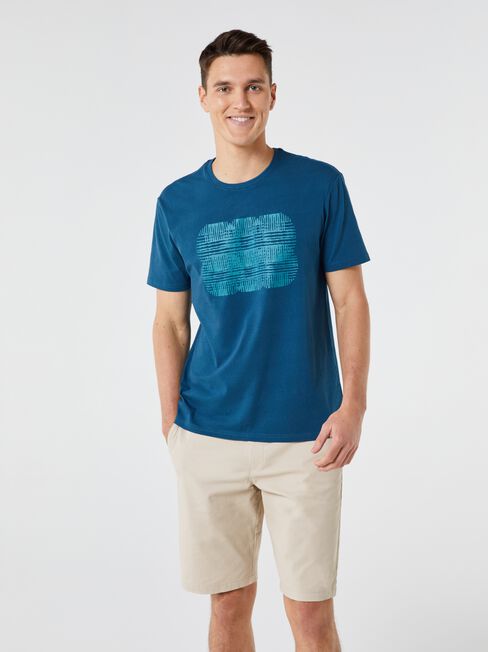 SS Darwin Print Crew Tee, Blue, hi-res