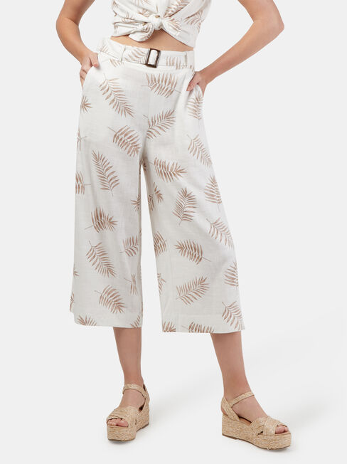 Beth Wide Leg Pant, White, hi-res