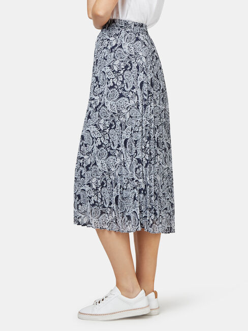 Penny Pleated Skirt, Print, hi-res