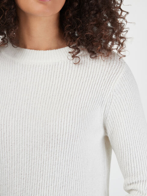 Addison Peplum Knit, White, hi-res