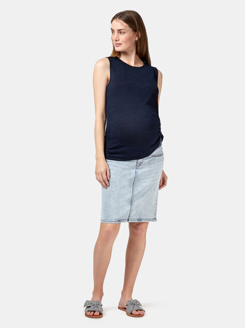 Alexa Maternity Skirt, Blue, hi-res