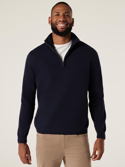 River Funnel Zip Neck Knit