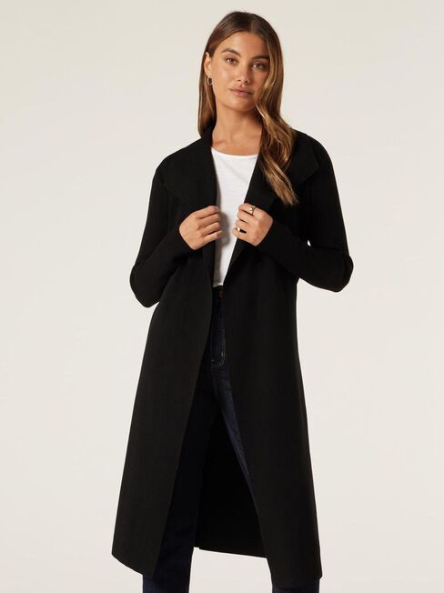 Giselle Longline Cardi, Black, hi-res