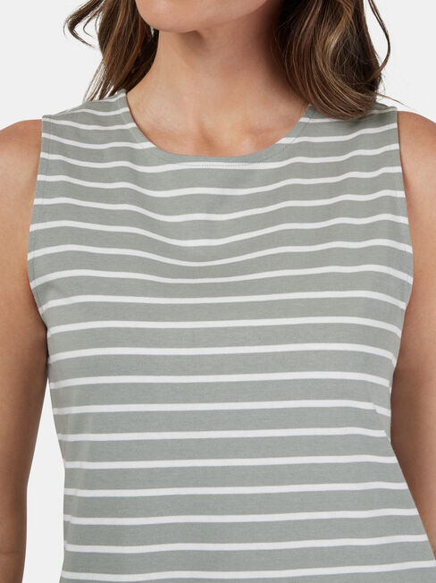 Izzy Sleeveless Jersey Dress, Green, hi-res