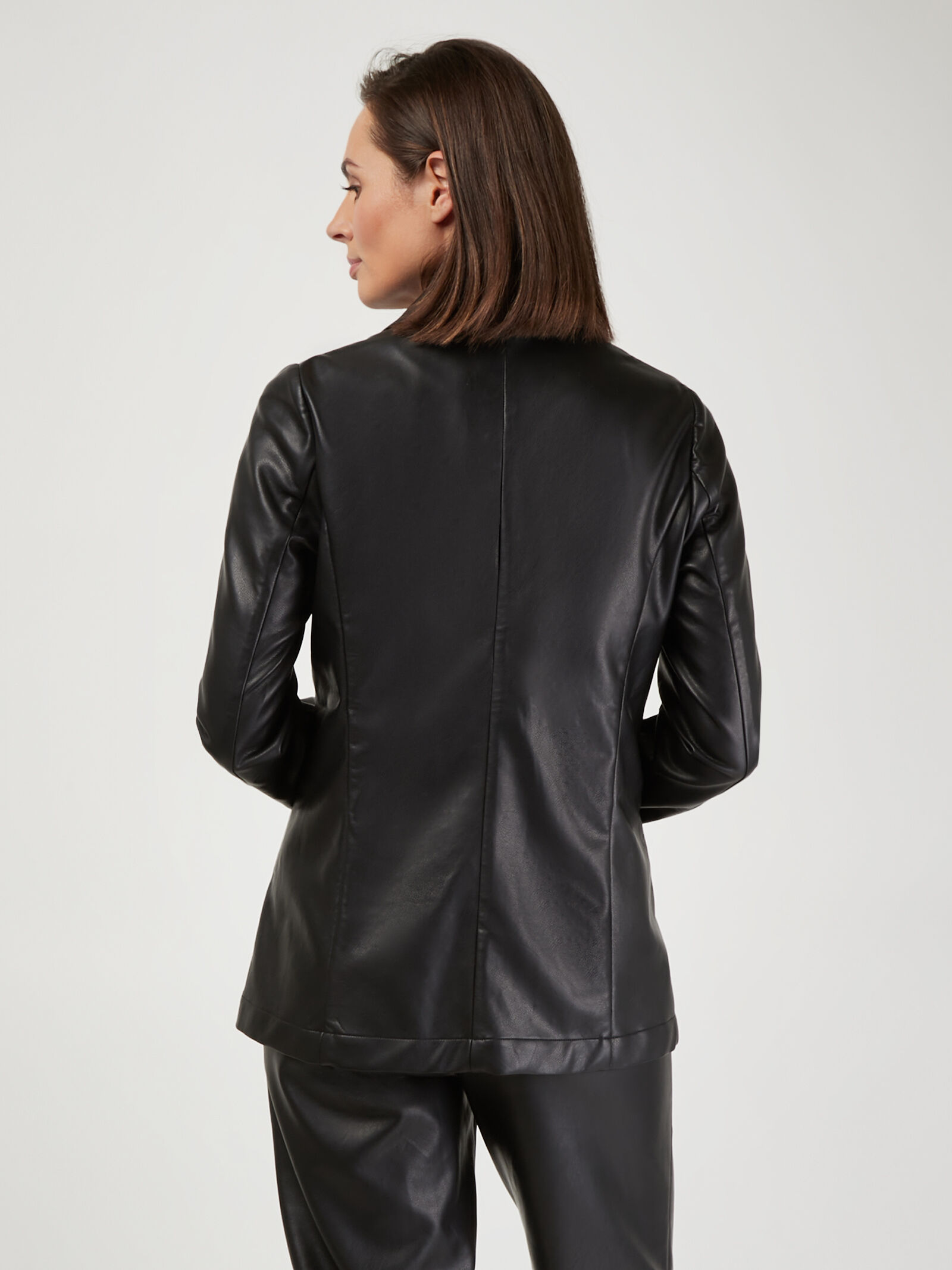 Dalia Faux Leather Blazer