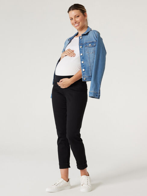 Eden Maternity Straight Jean, Black, hi-res