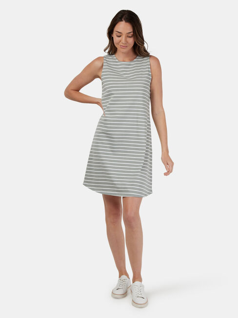 Izzy Sleeveless Jersey Dress, Green, hi-res