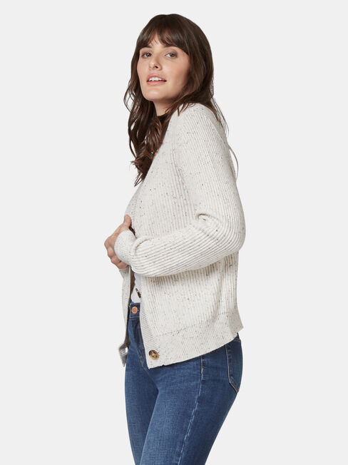 Camille Cropped Cardi, White, hi-res