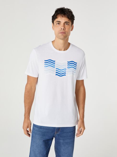 SS Laker Print Crew Tee, White, hi-res