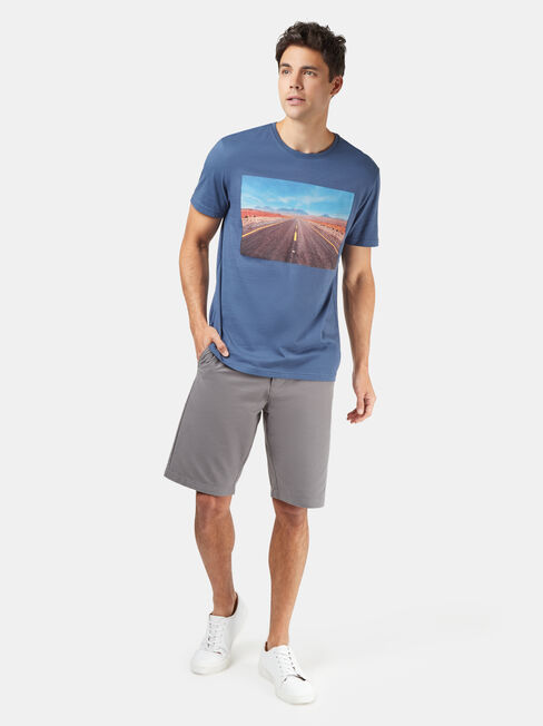 Ivan Short Sleeve Print Crew Tee, Blue, hi-res