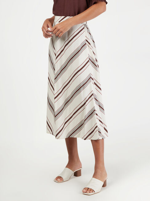 Effie Midi Skirt, Stripe, hi-res