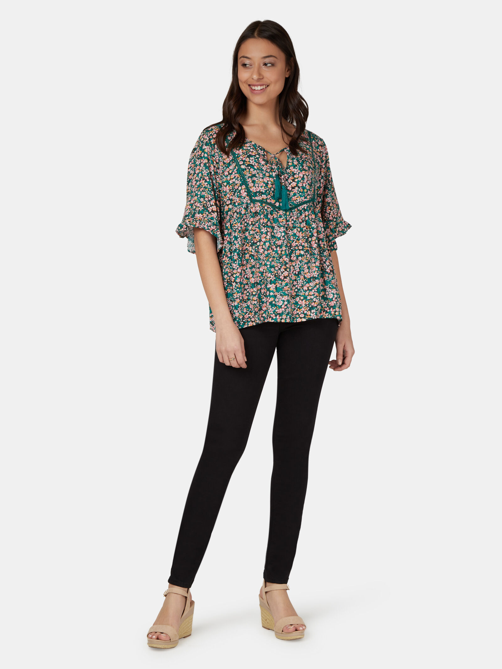 Tia Short Sleeve Peasant Top Jeanswest