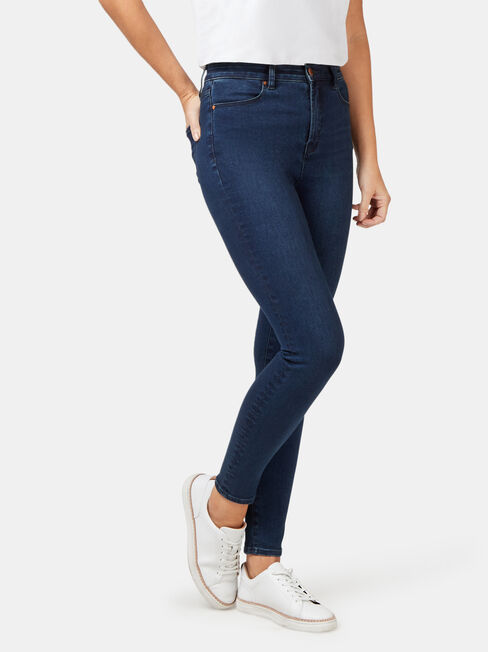 Eco Soft High Waisted Skinny 7/8 Jeans Dark Indigo, Dark Indigo, hi-res