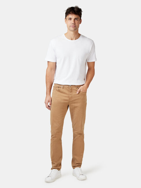 Slim Tapered Jeans Tobacco, Coloured, hi-res