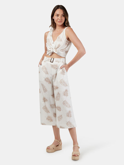 Beth Wide Leg Pant, White, hi-res