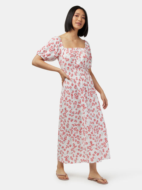 Natalia Shirred Waist Dress, Print, hi-res