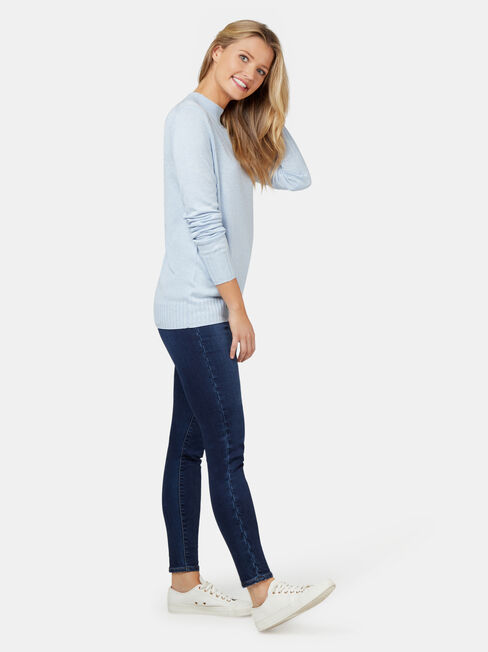 Kara Essential Funnel Neck Pullover, Blue, hi-res
