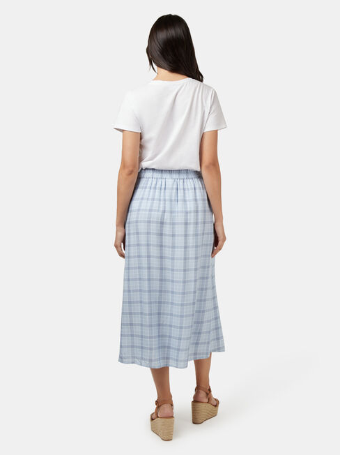 Daisy Side Button Skirt, Blue, hi-res