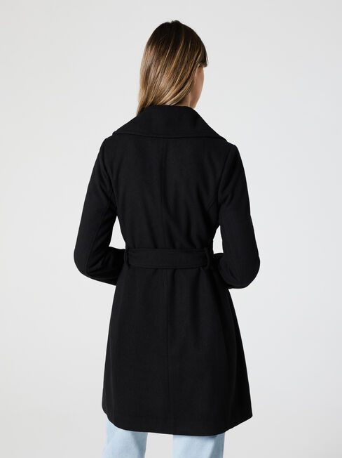 Willow Wool Blend Belted Jacket, Black, hi-res