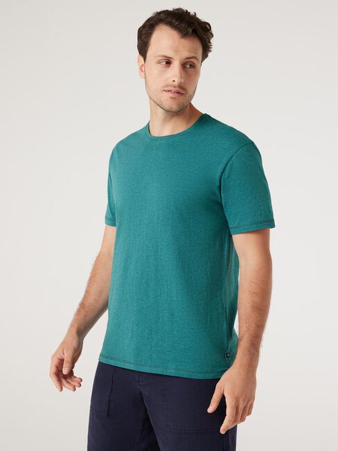 SS Fin Premium Basic Crew Tee, Jade Marle, hi-res
