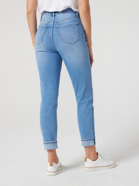 Brooke Tapered Crop Jeans, Mid Blue Distressed, hi-res