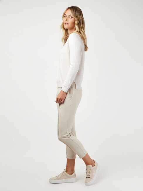 Remi Colour Block Knit, White, hi-res