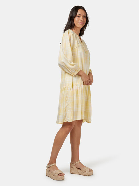Lara Ladder Trim Dress, Yellow, hi-res