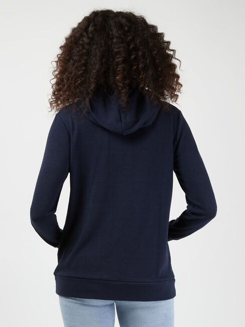Carrie Side Zip Maternity Hoodie, Blue, hi-res
