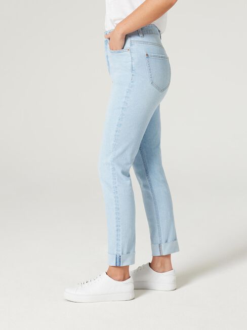 Brooke High Waisted Tapered Crop Jeans, Bright Blue, hi-res