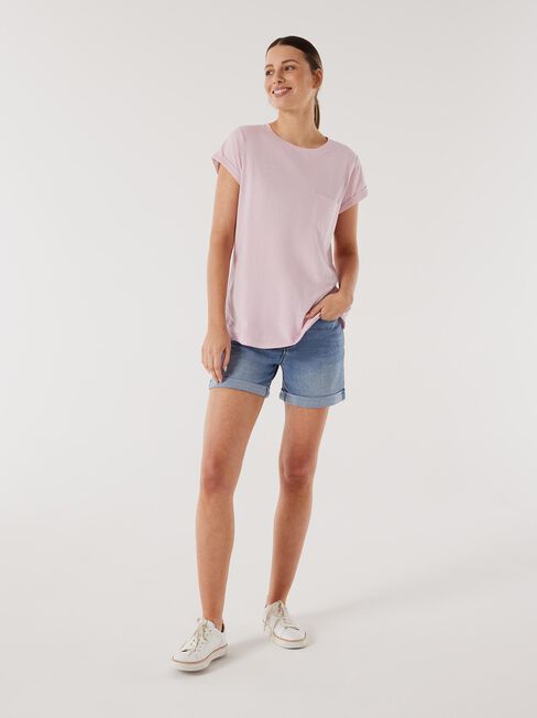 Essential Pocket Tee, Peony, hi-res